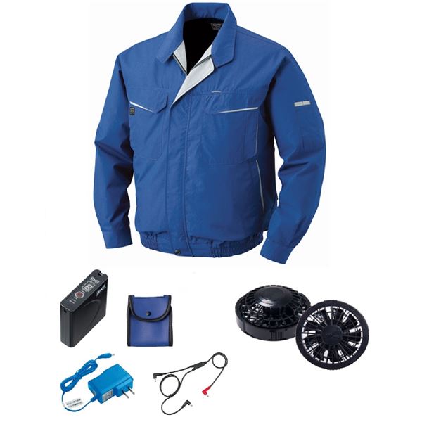 【新品】KU90510 空調服 R ポリエステル製 FAN2200BR・RD9261・LISUPER1セット ブルー 3L KU90470 空調服 綿/ポリ混紡 FAN2200B/LISUPER1セット ブルー 3L