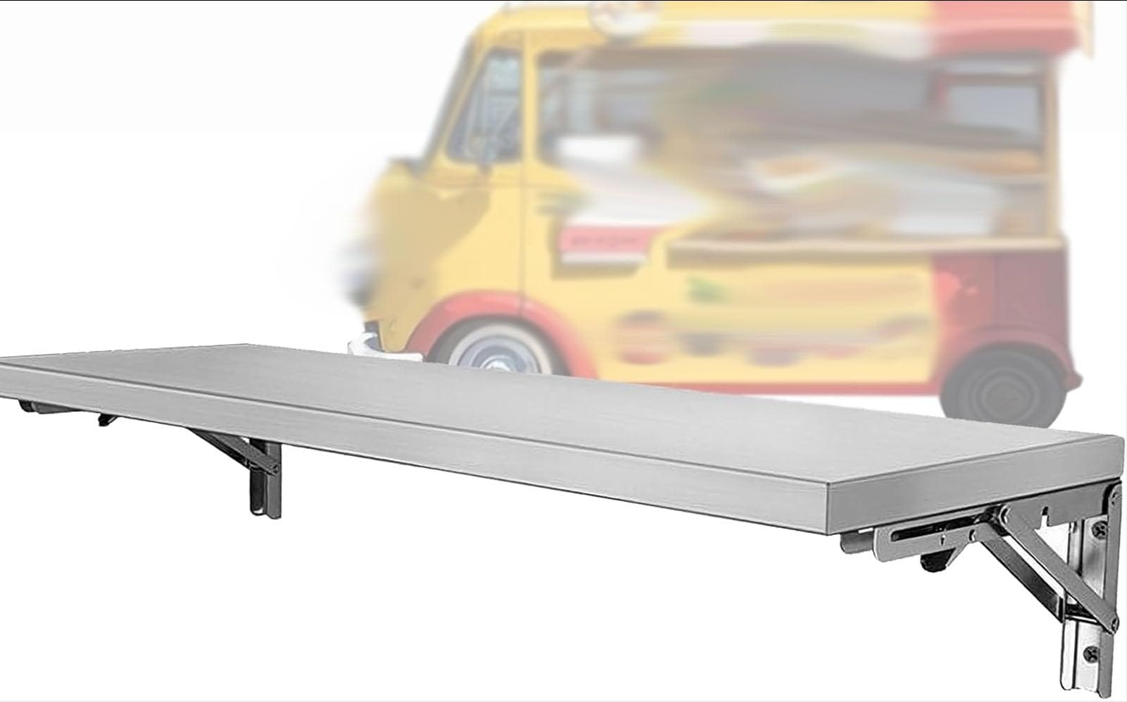 70x30cm壁に取り付けられた折りたたみ式テーブルフードトラック用のステンレススチールデスク腐食耐性と宇宙節約設計屋外調理とケータリングに最適です LWX