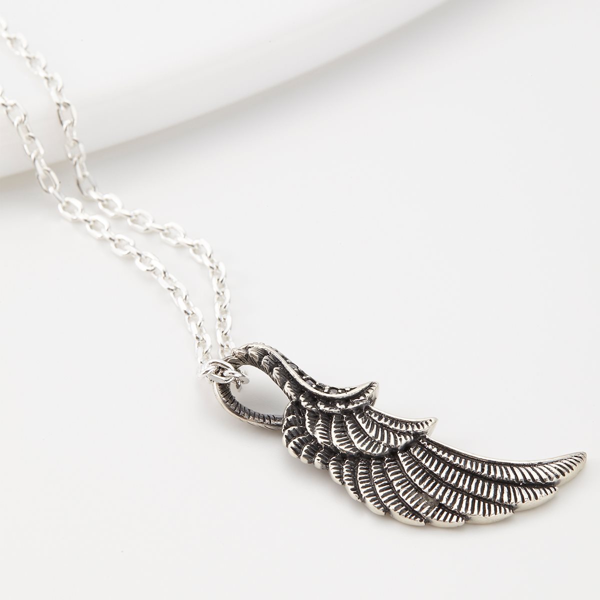 ネックレス メンズ レディース シルバー925製 フェザー 羽 翼 ウィング リバーシブル アンティーク調 ネイティブアメリカン インディアン 燻し加工 銀製品 50cm 小豆チェーン おしゃれ かっ
