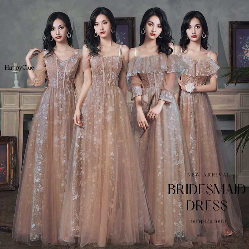 ブライダル ドレス 大人 パーティードレス ロングドレス おしゃれ ブライズメイドドレス お揃いドレス 衣装 可愛い レディース 結婚式 ワンピース Aライン フォーマル 成人式 お呼ばれ 発表会 演