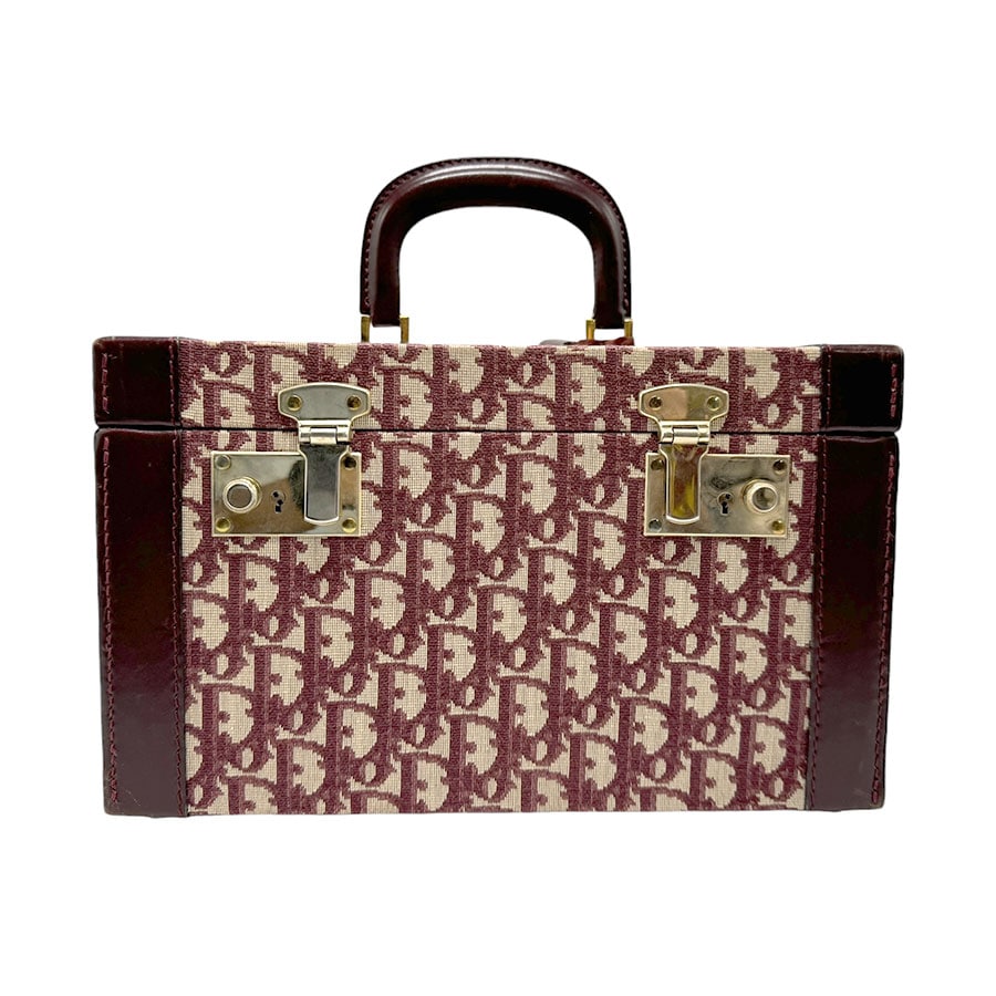 クリスチャンディオール Christian Dior メイクボックス コスメボックス キャンバス/レザー ボルドー レディース n0417