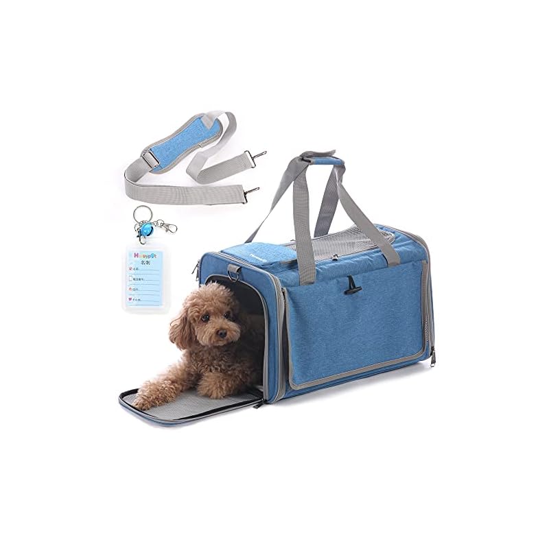 Honeypet 四季通用 ペットキャリーバッグ 折りたたみ 収納4way アウトドア ショルダーバッグ 猫/犬/うさぎ用小屋 8kg耐荷重 通気性安定性 携帯便利 車載 旅行 キャンピング 通院