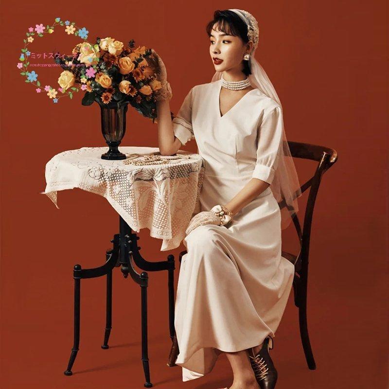 韓国ファッションブライダル 挙式 大きいサイズ お呼ばれ 袖あり 演奏会 白 安い aラインドレス ウェディングドレス二次会 ロングドレス披露宴 フォーマルドレス 花嫁 結婚式