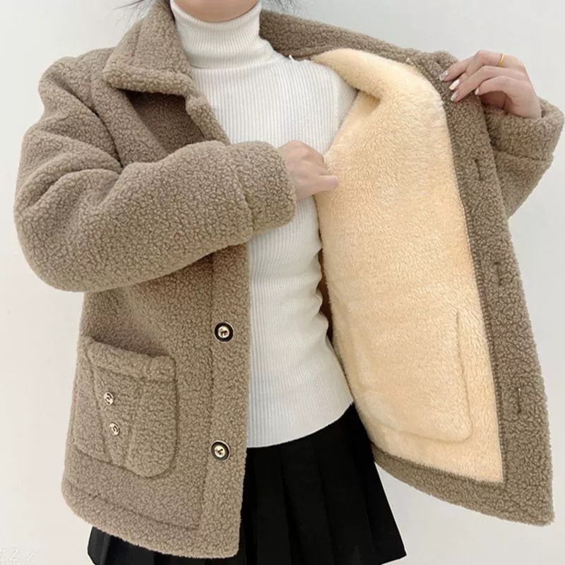 ダブルボタン裏起毛コート レディース 保温強化 ミドル丈 ママ服 新モデル 品質
