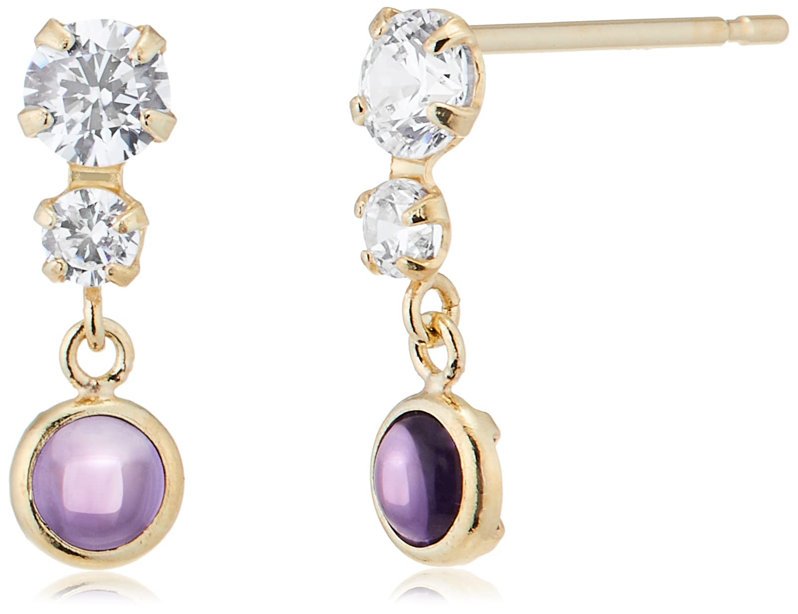 アメジスト/キュービック スリーラウンドピアス K10イエローゴールド DSQ8087J_-04