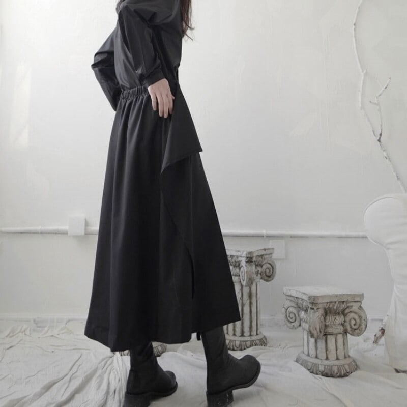 スカート 春 秋 冬 きれいめ レディース フレアスカート ミモレ丈 ロング丈 ミディアム丈 不規則丈 無地 切り替えデザイン ブラック 大人可愛い きれいめ カジュアル 大人 上品 おしゃれ お洒落