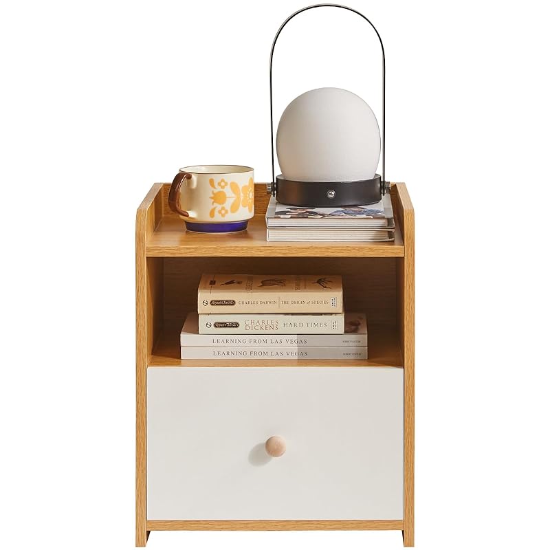 IBUYKE ナイトテーブル サイドテーブル ベッド イドテーブル サイドチェスト ベッドテーブル 引き出し付き 小型テーブル おしゃれ 木製 ソファサイドテーブル ベッド周り収納 物置台 組立簡単