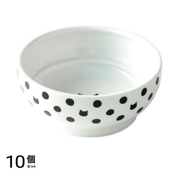 猫壱 猫用食器 ハッピーダイニング 脚なしフードボウル 水玉 1個入 10個セット