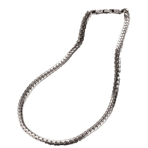 ペレバレンチノ　天然ダイヤヘリンボーン磁気ネックレス（シルバー　L）