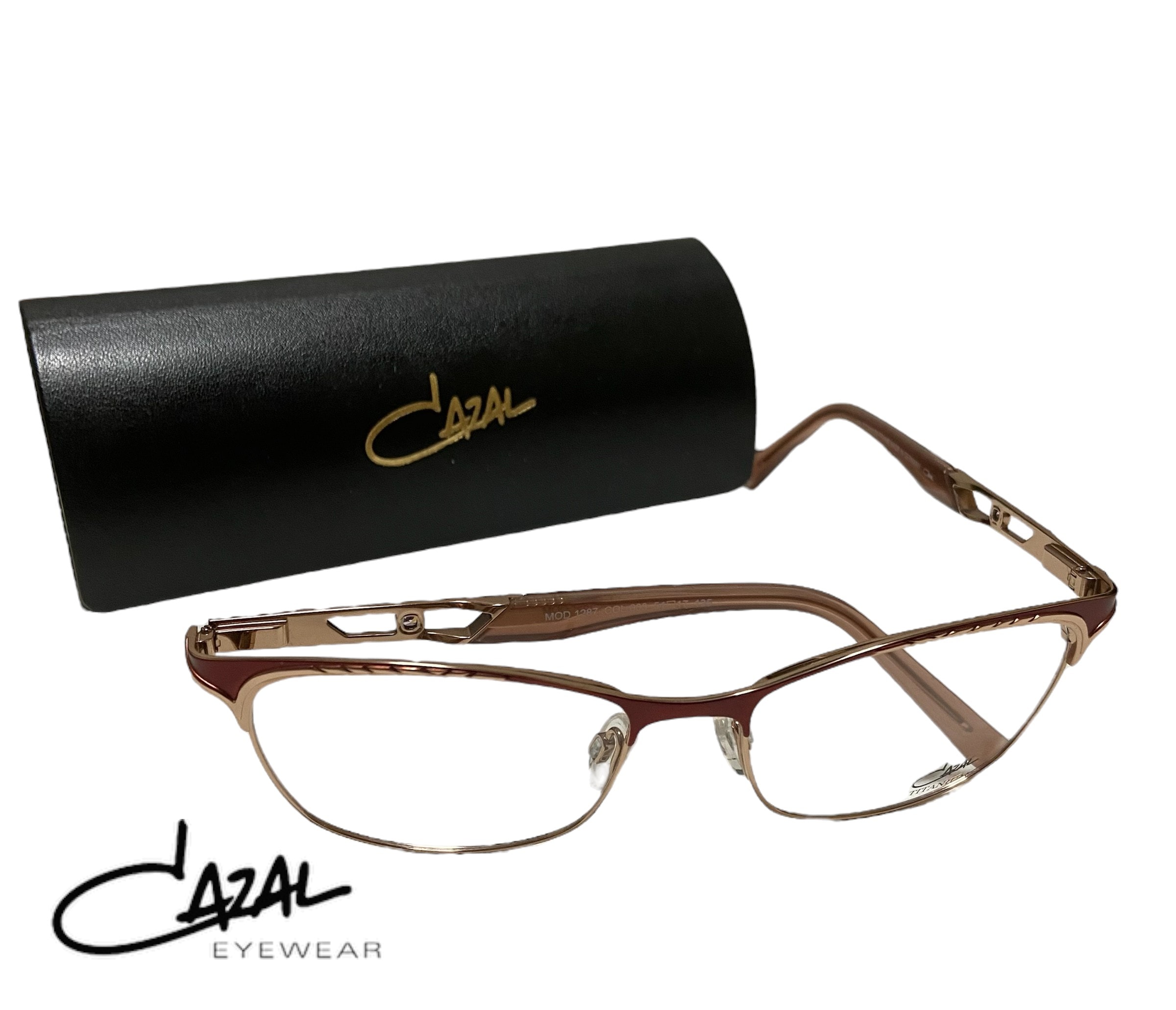 カザール 眼鏡／フレーム MOD.1287 003 54サイズ 【ウェリントン型】 ボルドーローズ／ゴールド