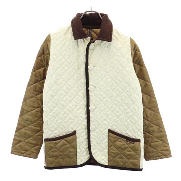 日本製 キルティングジャケット 36 茶系 フロントレース レディース
