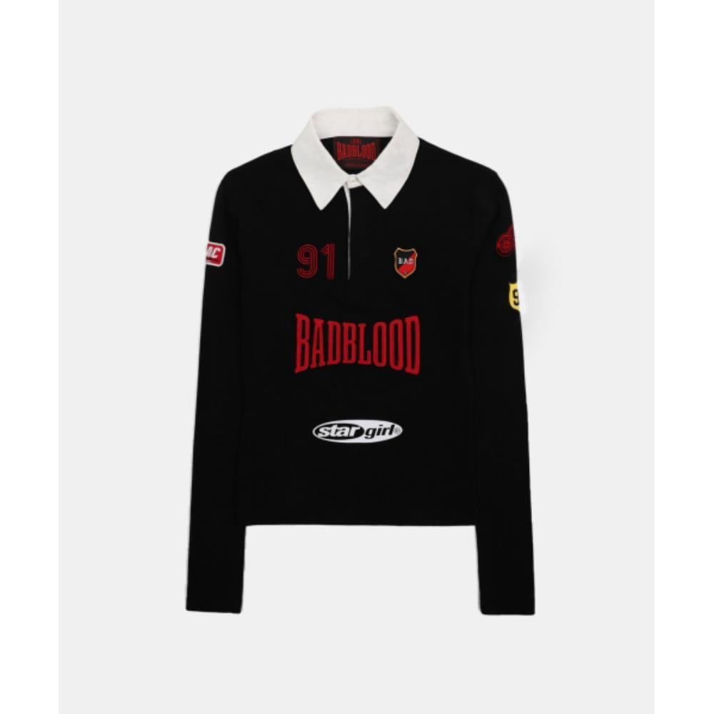 BADBLOOD Mystic Capsule Rugby Shirt Slim Fit Black w-tee