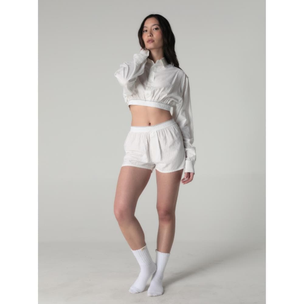 GLOWNY WILLY CROP SHIRT WHITE STRIPE GY25LWSH001WH