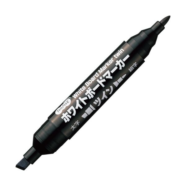 （まとめ） TANOSEE ホワイトボードマーカーツイン 黒 1セット（10本） [x10セット]