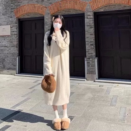 ワンピース ミモレ ミモレ丈 袖あり 長袖 襟付き 2点セット 上下セット 大人可愛い きれいめ シンプル カジュアル 大人 上品 おしゃれ お洒落 大人女子 こなれ感 ラフ 春 秋 冬 2023