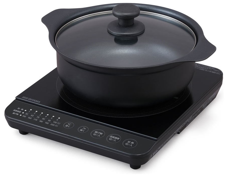 アイリスオーヤマ IHKP-T39124-B IHコンロ鍋セット 1400W IHKPT39124B 8,672円