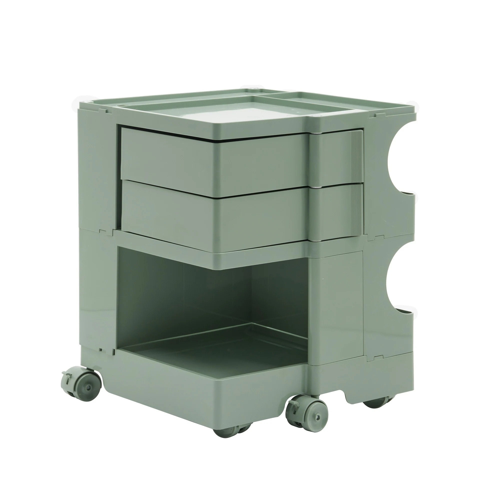 【フォググリーン・2段】収納ワゴン ボビーワゴン キャスター付き ブレーキ付き おしゃれ 2段トレイ キッチンワゴン 回転式 収納 ベビーワゴン キッチン収納 ラック サイドワゴン キッチン ドレッ