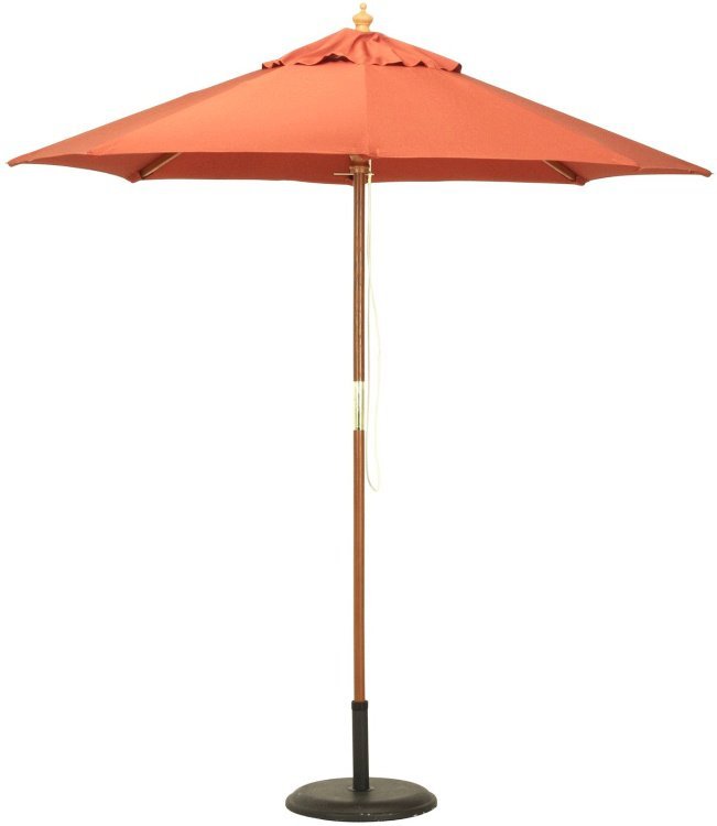 ガーデンパラソル おしゃれ 木製パラソル 210cm 大型 アウトドア 庭 カフェ UVカット 紫外線カット 高さ222cm エンジ