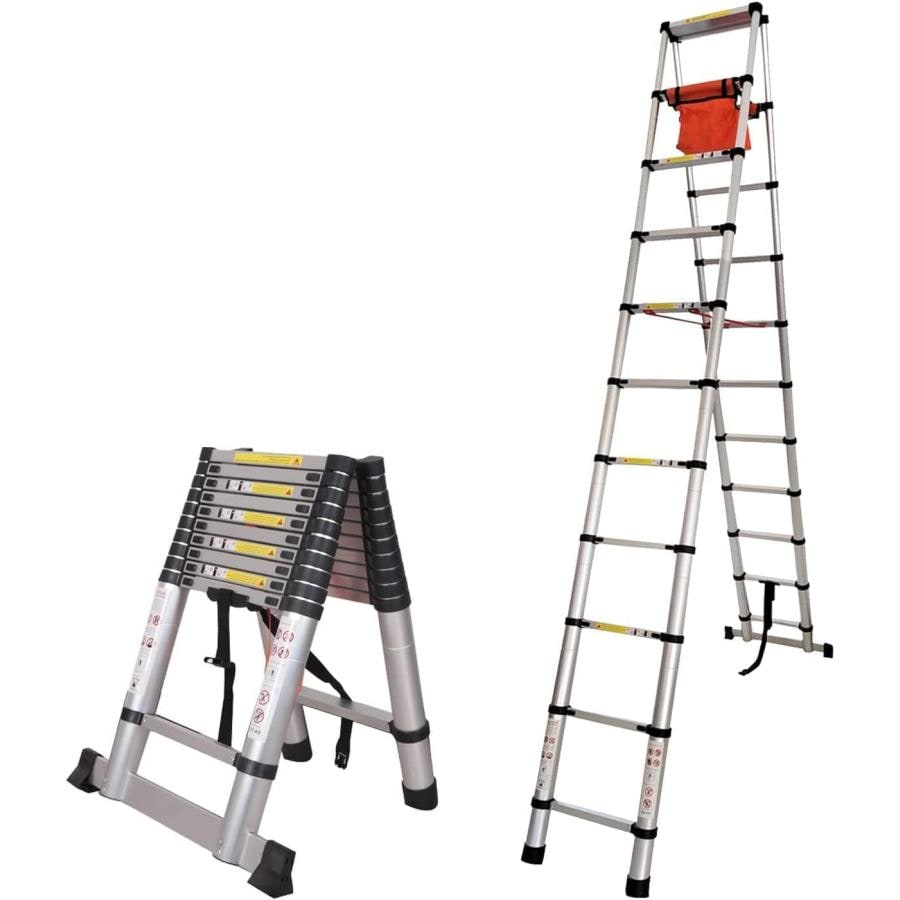伸縮はしご アルミ脚立 伸縮脚立 両用脚立 3.2m+3.2m 耐荷重150kg 折りたたみ 多機能はしご 軽量 室内室外両用 持ち運びに便利