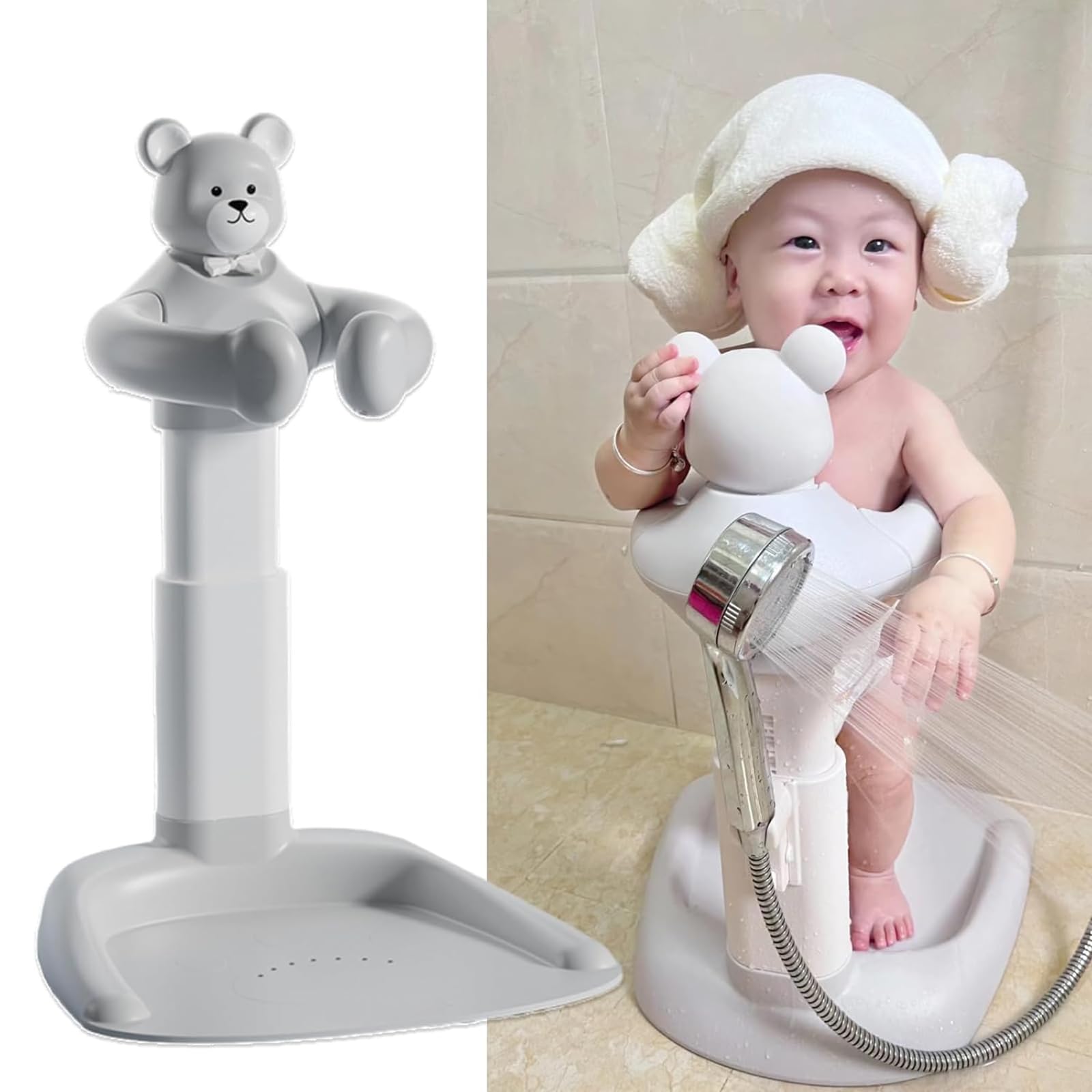 調節可能 ベビー用 おふろ 入浴補助機 赤ちゃん 立つ 滑り止めベース付き ポータブルバスヘルパー