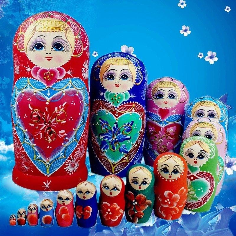 マトリョーシカ ロシア 人形 手作り お土産 動物 ぬいぐるみ 娯楽用品 ギフト プレゼント ロシア巣人形 入れ子人形 飾り分離 ドール 手描き 誕生日に
