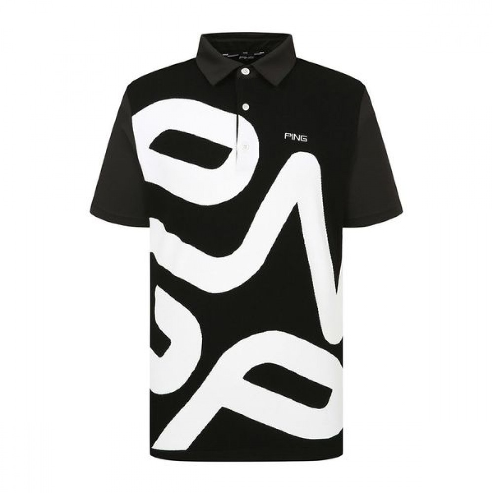 [ping] メンズニットミックスロゴカラー半袖Tシャツ