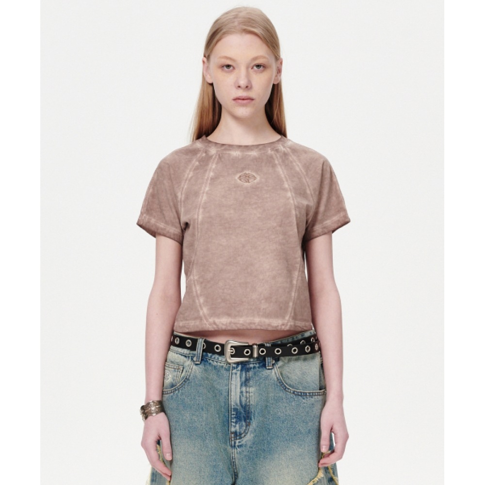 マハグリッドカーブシームクロップTシャツベージュ (MG2EMFT580A) 7,654円