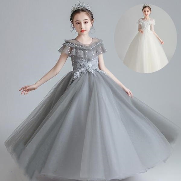 子供ドレス フォーマルピアノ発表会ドレス ロング 子どもドレス キッズ服 女の子ワンピース 二次会 花嫁 結婚式 七五三 大きいサイズ