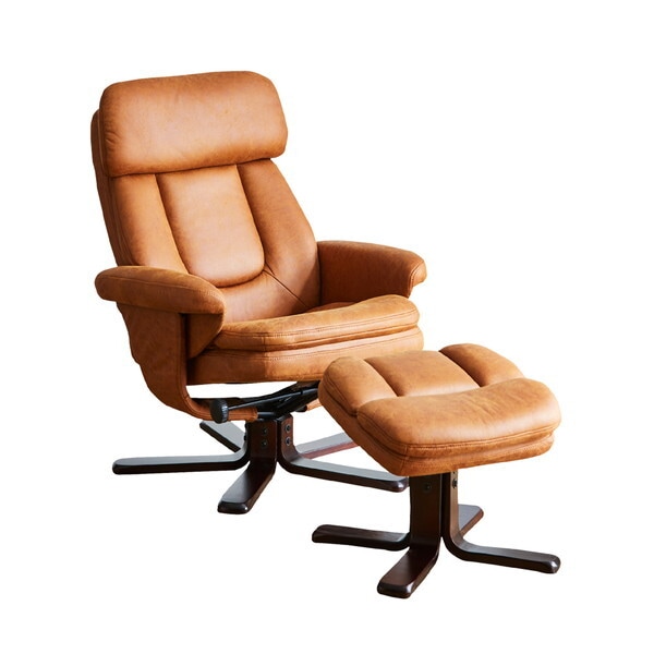 後藤家具物産 PC-MBL-LBR ライトブラウン モービル オットマン付きパーソナルチェアー メーカー直送