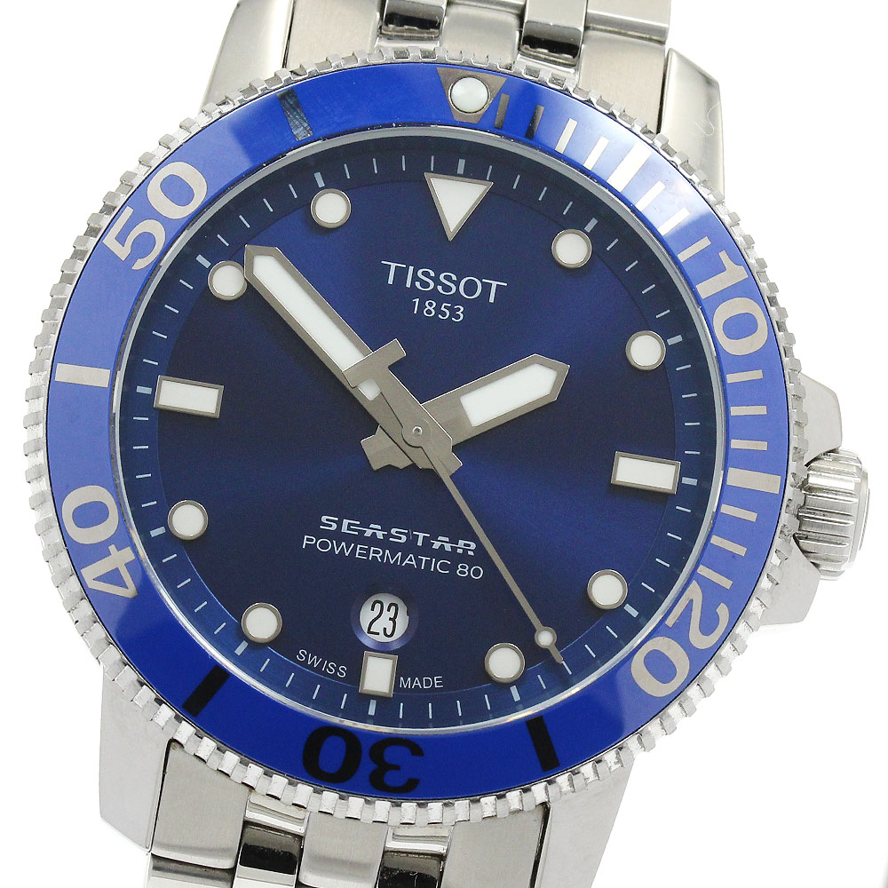 訳あり ティソ TISSOT T120.407.11.041.00 シースター1000 パワーマティック80 デイト 自動巻き メンズ 箱・保証書付き_916639【中古】