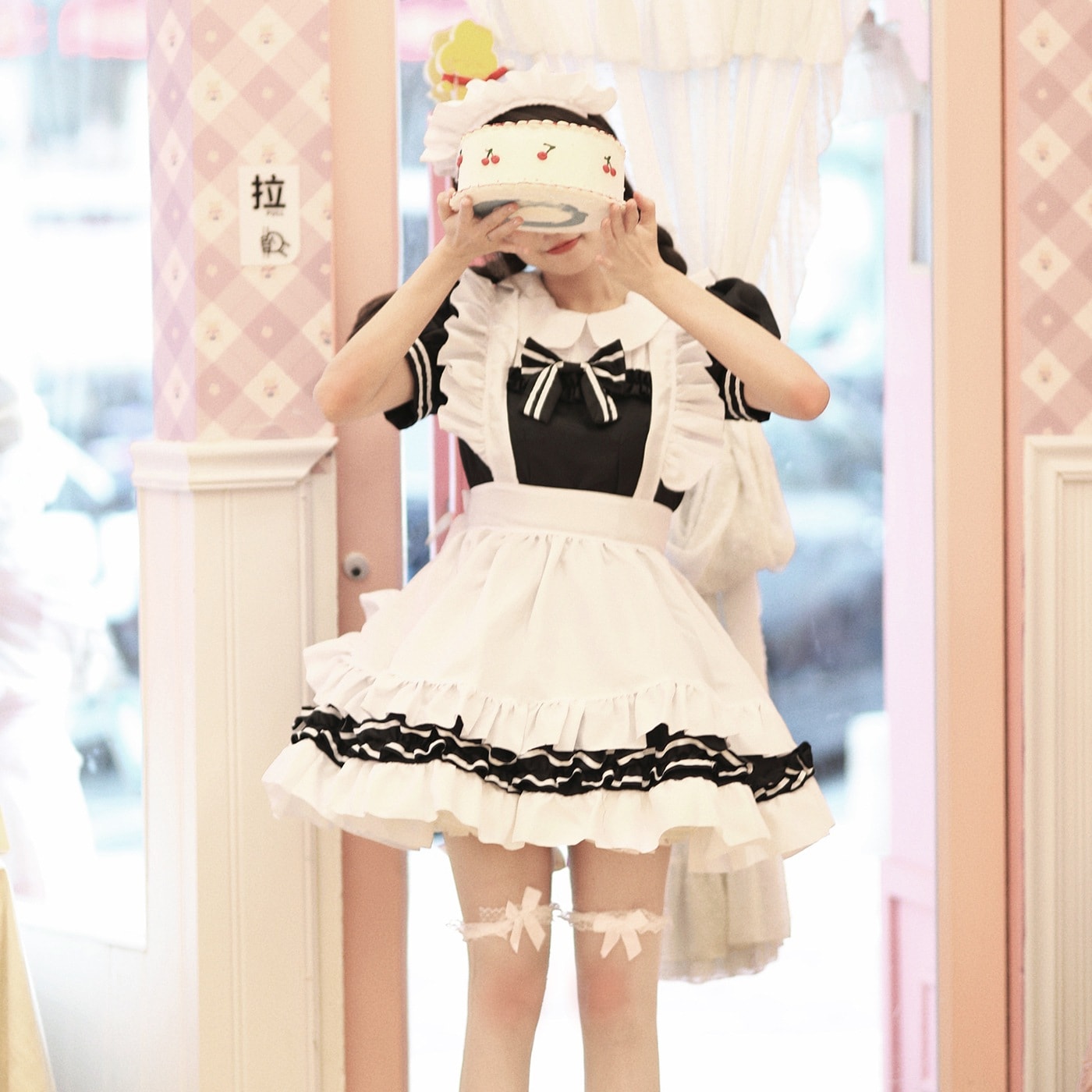 限定即完売！コスプレ萌えメイド白黒クラシックメイド服コスプレ女装大サイズメイド服にっぽんこく