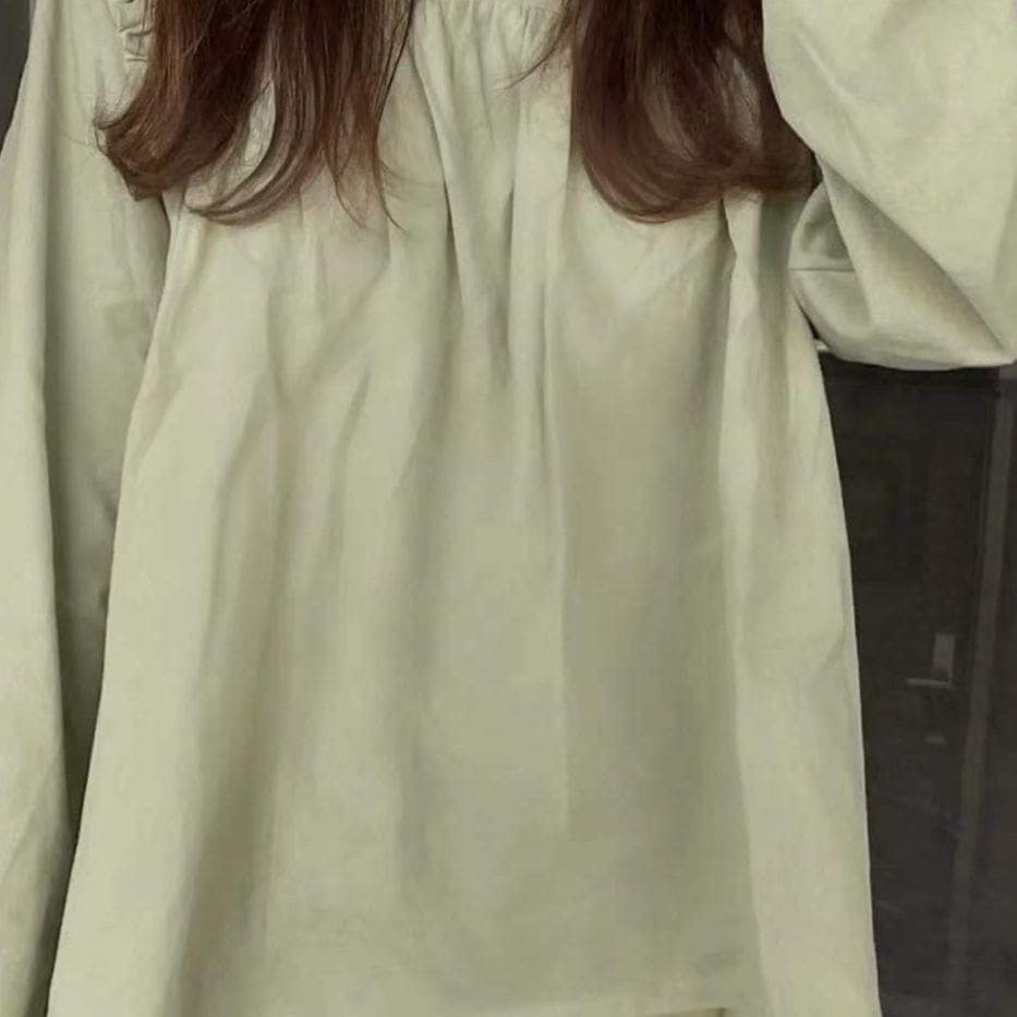 パジャマ 涼しく楽ちんセットアップ 秋の長袖インフリルシンプル学生ホームウェアセットレディース 韓国 ウェア