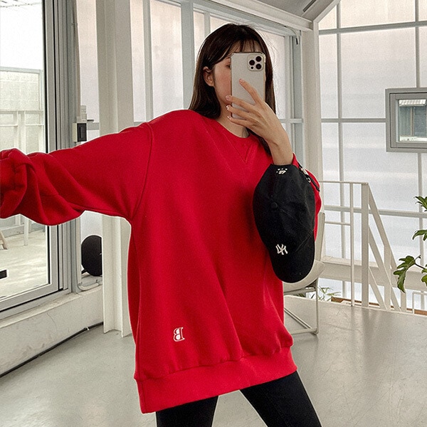 ケリアンルーズフィット刺繍マンツーマンTシャツ61939ビッグサイズレディースファッション