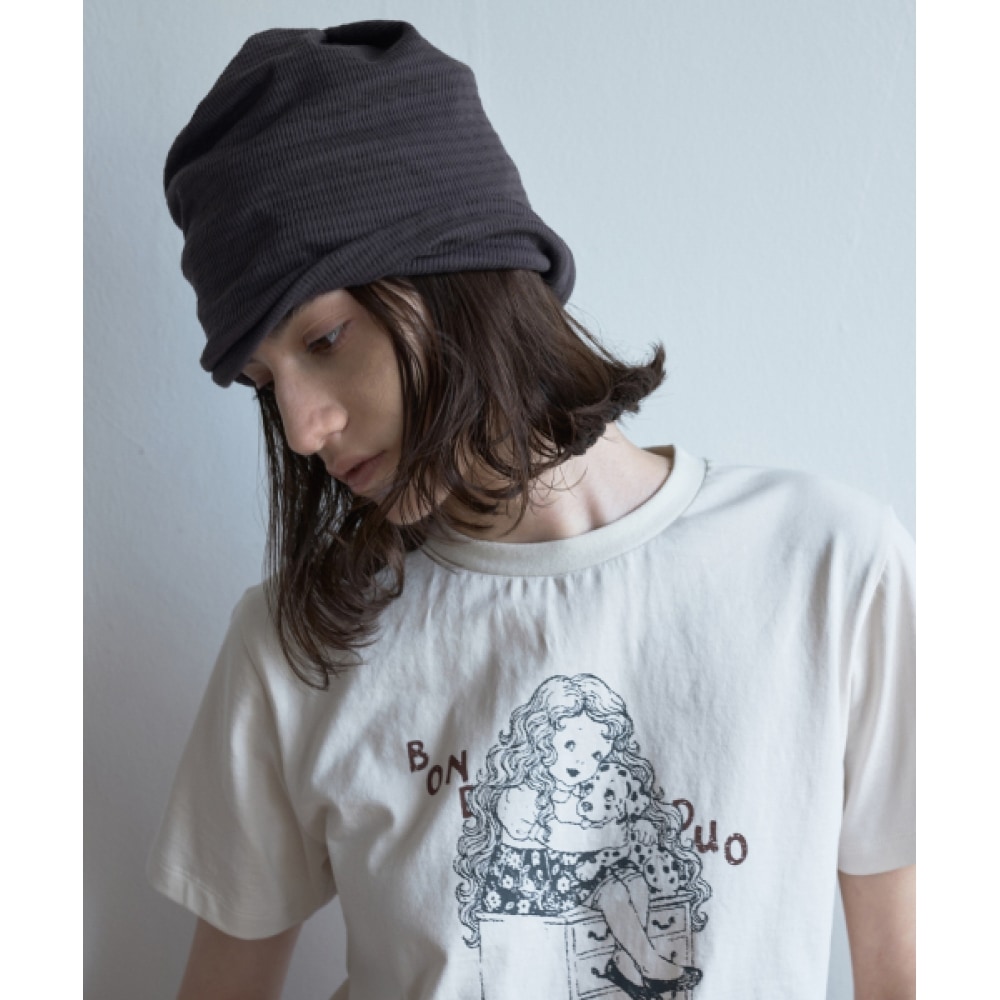 MILLO 女性用ワイドスラブビーニー [チャコール]
