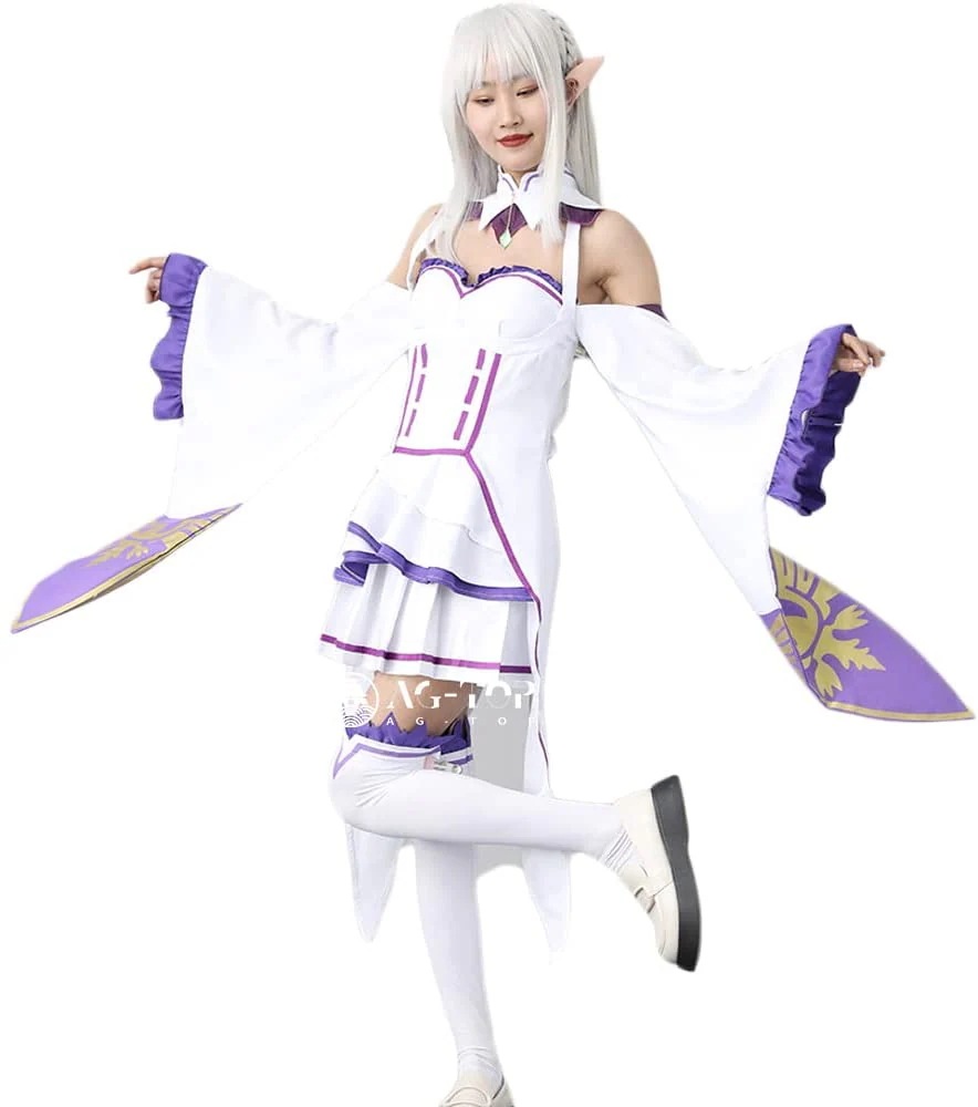 エミリア コスプレ 衣装 Re:ゼロから始める異世界生活 エミリア 風 メコスプレ コスチューム