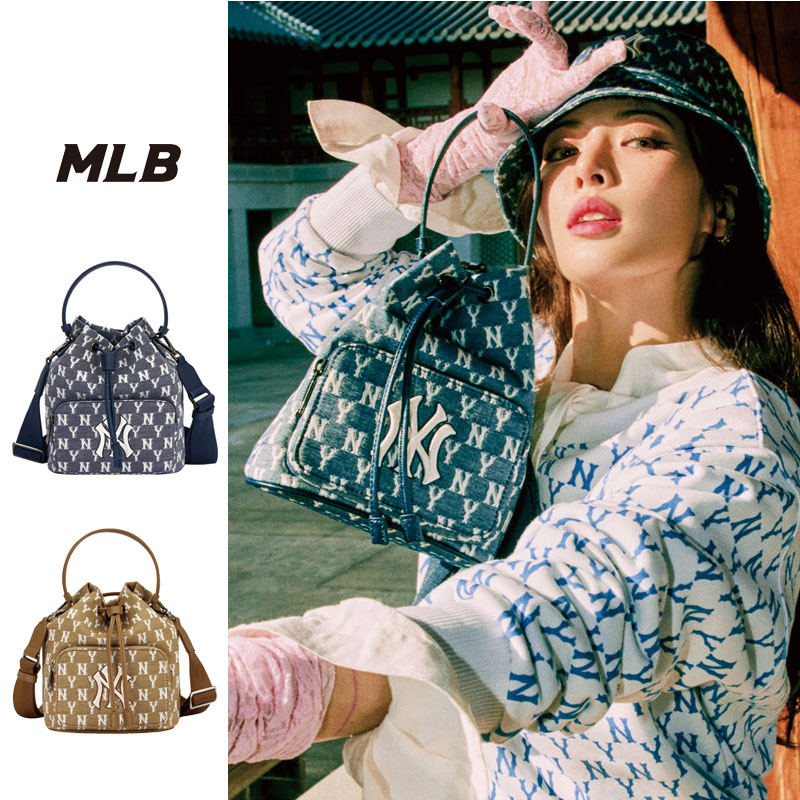 [MLB Korea] MONOGRAM JACQUARD BUCKET BAG 32BG34111 エムエルビー ショルダーバッグ レディース メンズ 韓国ファッション