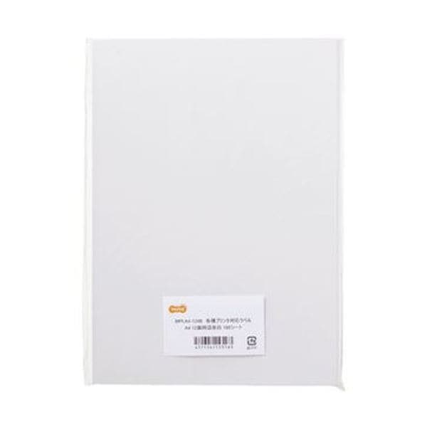 （まとめ）TANOSEE 各種プリンタ対応ラベルA4 12面 86.4×42.3mm 四辺余白付 1冊（100シート）(×10セット)