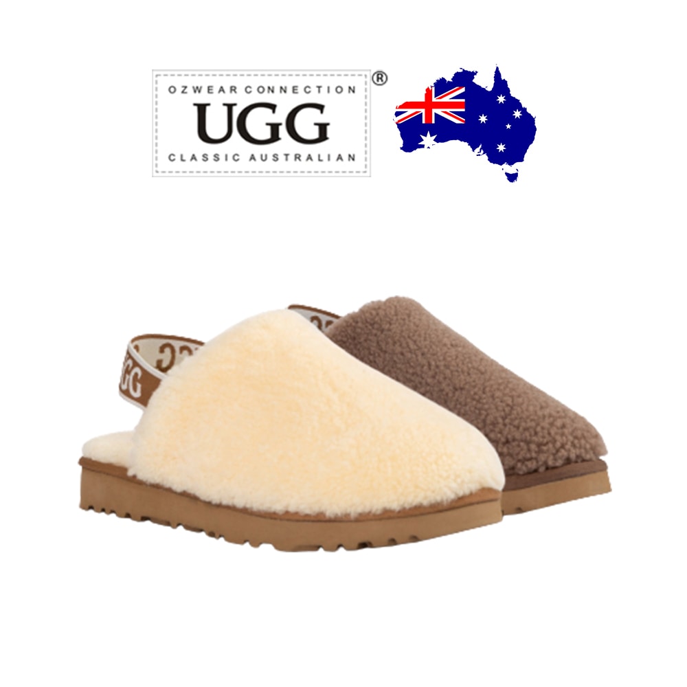 本革 羊革 秋のフラップバンドスリッパ by OZWEAR Australia