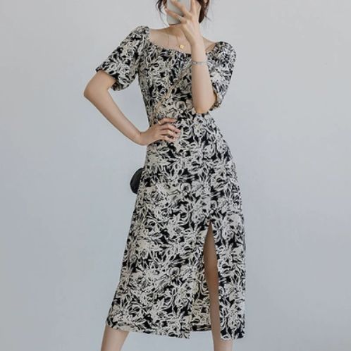 ドレス ワンピース パーティードレス パーティドレス 膝丈ドレス 膝丈 ひざ丈 袖あり 半袖 スクエアネック オフショルダー オフショル 襟なし スリット かわいい 大人可愛い 大人 上品 おしゃれ 5,794円