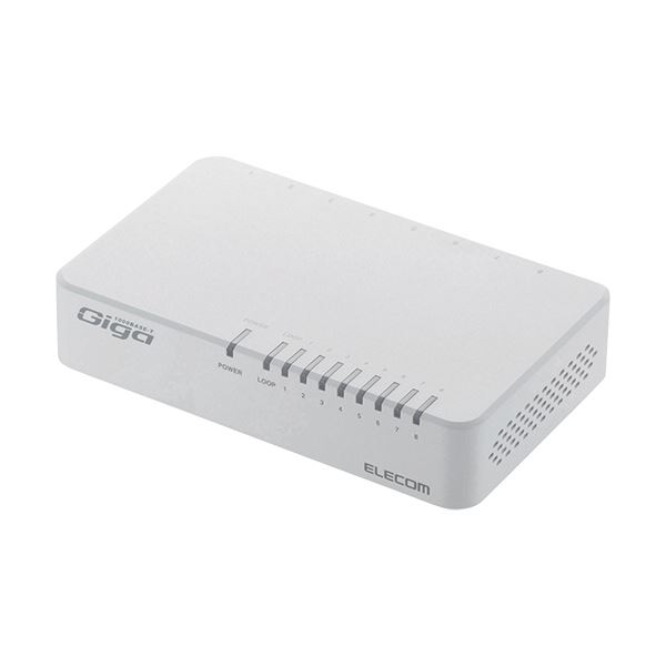 (まとめ) エレコム 1000BASE-T対応スイッチングハブ 8ポート プラスチック筐体 ホワイト EHC-G08PA2-W 1台 (×5セット)
