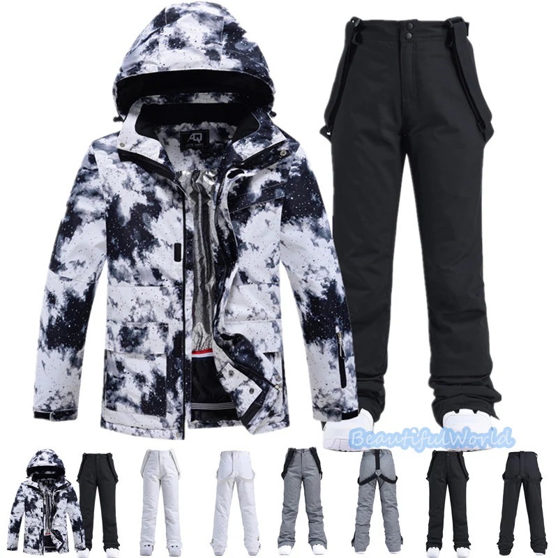 スノーボードウェア上下セットスキーウェアメンズレディースセットアップ男女兼用スノボウェアスノーボードジャケットパンツ撥水防風保温雪遊び暖かいH16