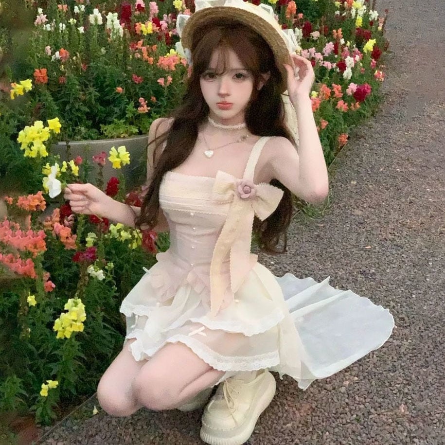 新品二点セット 春甘くてセクシーなスリムホットガールボウスカートスーツ