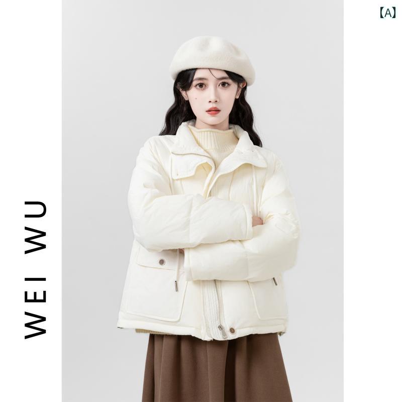 レディース 秋冬 長袖ダウンジャケット アウター 韓国 かわいい カレッジ ガーリー おしゃれ アップ 暖かい 防寒 デート イベント レジャー アウトドア 女子会 普段 通学 通勤