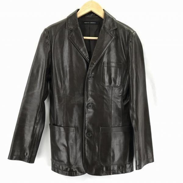 メープルクリークス本革/カウレザーシングルテーラードジャケット【Womens size-M/茶】センターベント/牛革/MAPLECREEKSBC325W