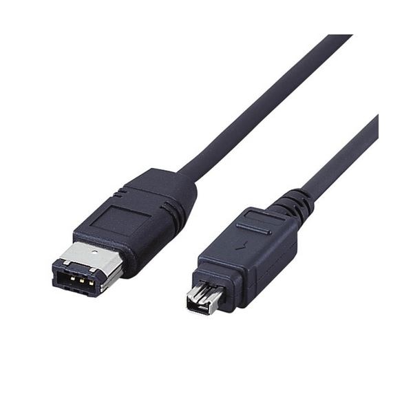 （まとめ）エレコム IEEE1394ケーブル4pinオス-6pinオス ブラック 1m IE-461BK 1本(×5セット)