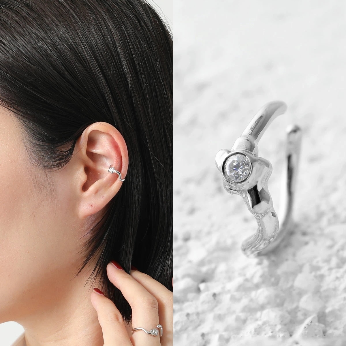 MARIA BLACK マリアブラック イヤーカフ Iris Earcuff アイリス 200158AG レディース シルバー925 ジルコニア イヤカフ アクセサリー Shilver-HP