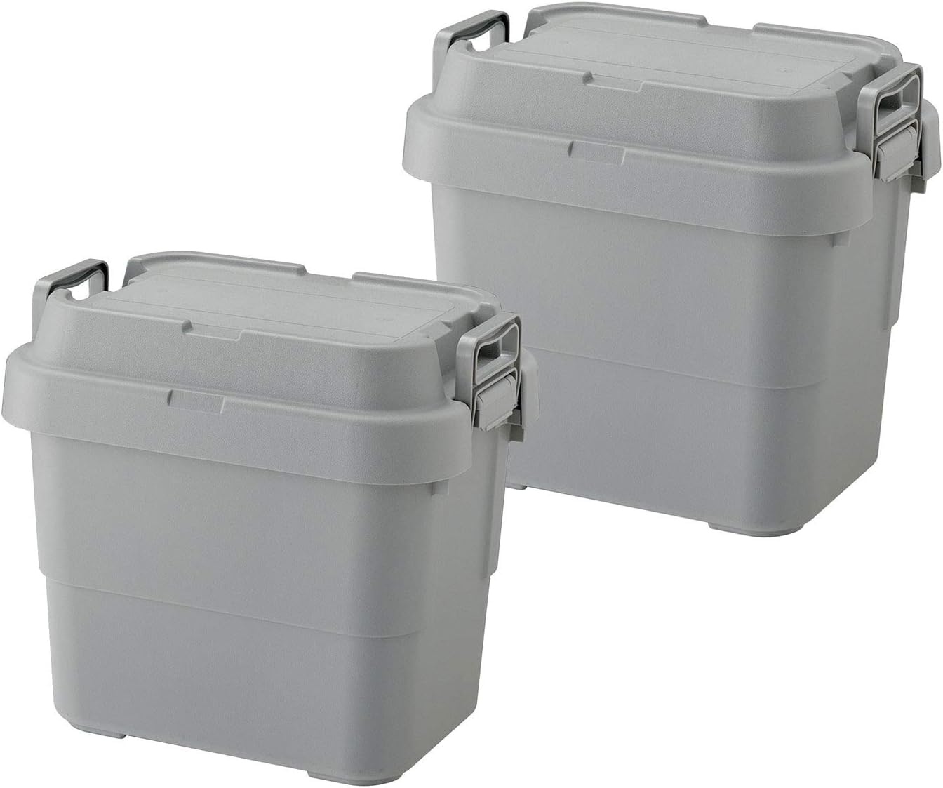 リス(RISU) 収納ボックス トランクカーゴ 22L グレー 日本製 TC-20S 2個セット コンテナ ボックス スタッキング 屋外収納 キャンプ 防水 GHON101