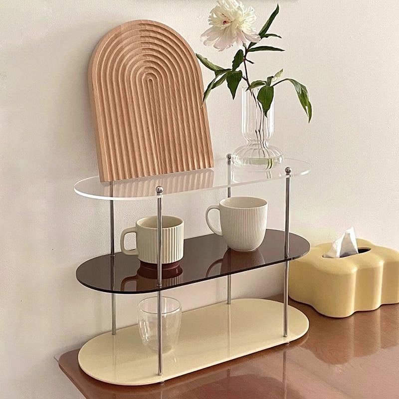 アクリルカップホルダー 収納棚 カップディスプレイスタンド 韓国インテリア雑貨