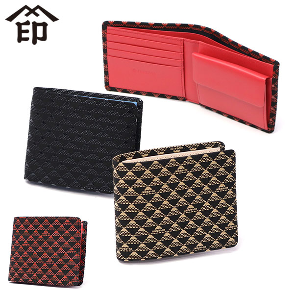 二つ折り財布 レディース メンズ 財布 本革 革 鹿革 二つ折り コンパクト 小さめ 軽い 軽量 小銭入れ おしゃれ 革財布 漆 富士山 印伝屋 上原勇七 甲州印伝 日本製 たかね 札入J 2803