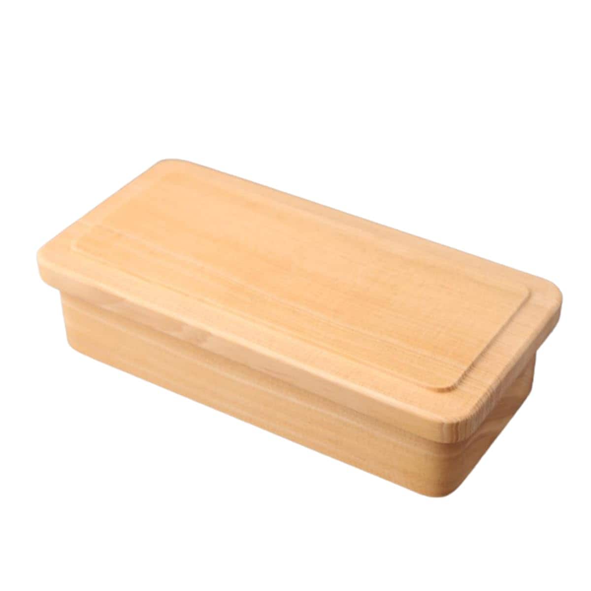 J-kitchens 弁当箱 木製 くり抜き シェア弁当箱 大 20.4cm × 10cm × 5.2cm 600ml